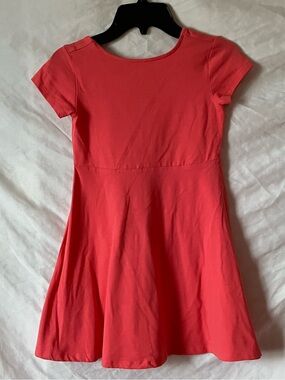 Basic Editions Coral-Red Short Sleeve Fit & Flare Mini Dress size 7/8